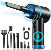 Compressed Air Duster PC, Rechargeable Electric Air Duster with Led Light, 3 Sp