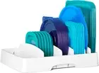 Storalid Food Container Lid Organizer, Large, Adjustable Plastic Lid Storage for