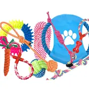 Durable Cotton Puppy Dog Rope Chew Toy Set for Clean Teeth Cat Toys