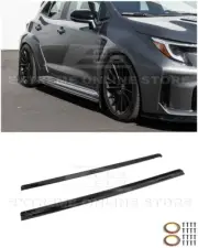 For 23-Up GR Corolla | GR Style Glossy Black Side Skirts Rocker Panels Extension