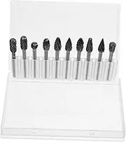 GLEAVI 10pcs Tungsten Sharpener Grinding Bits Set for Electric Grinders Versatile Engraving Tools Polishing Bits and Rotary Files for Woodworking and Die Grinder Accessories