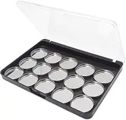 BEANPRECOY Empty Magnetic Eyeshadow Makeup Palette Cosmetics Case Holder Tray Aluminum Palette Eyeshadow Palette Eyeshadow Palette DIY Eyeshadow Palette for Makeup with 15Pcs 23mm Round Metal Pans