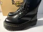 Dr. Martens Jadon Black Smooth Leather Platform Boots Men's 8 Women's 9 Side Zip