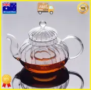 Pumpkin Style Glass Teapot With Glass Infuser Designer Teapot Tea Maker 600ml