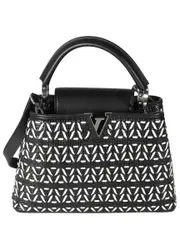 Louis Vuitton Black, White Leather Tressage Capucines BB (Authentic Pre-Loved)