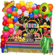 97pcs Fiesta Party Decorations - Mexico Party Birthday Supplies Balloon Arch