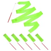 Dance Ribbons, 6Pcs 78.7 Inch Gymnastics Streamers for Gifts, Dancing, Green