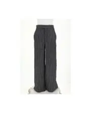 Brunello Cucinelli Linen Palazzo Pants with Striped Pattern and Multiple Pockets