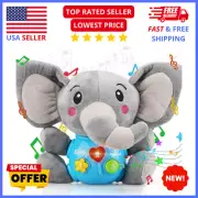 Sensory Light & Sound Elephant Plush Interactive Musical Toy for Newborns,Infant