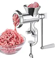 Meat Grinder Sausage Stuffer Filler, Table Mount Hand Meat Mincer Large Grinding Machine, Heavy Duty Manual Hot Dog Maker for Meat Noodles Pepper