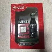 Coca-Cola, Mini Clock Large Bottle Of Coke Next To Case Of Coke Bottles