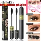 Black 4D Silk Fiber Eyelash Mascara Extension Makeup Waterproof Kits Eye Lashes#