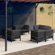 8 Piece Garden Lounge Set with Anthracite Cushions Pinewood vidaXL