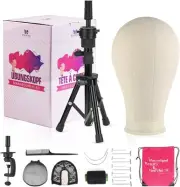 22 Inch Wig Head Mannequin with Stand Tripod,Manikin White(22Inch)