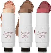 [Erinde] Cream Blush Stick Contour Stick Highlighter Makeup Stick, 3 in 1 Multi Stick Face Makeup Set Bronzer Stick, Face Blush for Cheeks Eyes Lips Waterproof and Long Lasting