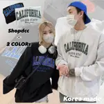 【SHOPDCC】🇰🇷韓國 CALIFORNIA 印花刷毛大學TEE 大學T 厚磅 寬鬆 情侶 長袖 韓系 女生 男生