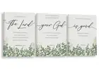 Wall Art Set of 3 - Christian Bible Verses Eucalyptus Canvas Prints for Home ...