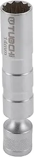 X AUTOHAUX Universal Joint Spark Plug Impact Socket 97mm for Car Motorcycle Dirtbike Repair Hardware Tool CR-V Silver Tone Durable 12 Point 14mm 3/8 Inch Drive