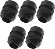 X AUTOHAUX M25x1.5 Cable Glands 25mm / 0.98" Bellows Waterproof Tightening Joint Straight-Tube PA66 Nylon Black 5 Pcs