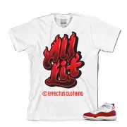 Tee to match Jordan Retro 11 Cherry Red. All Lit Tee
