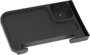 Perfk Recliner Side Desk Cup Holder Folding Chair Tray with Accessory Slots Folding Reclining Snack Tray Camping Accessories for Lounge Chair Lawn, Black