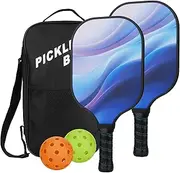 RherGrac Pickleball Paddles Set of 2, Crafted from Carbon Fiber with Enhanced Spin Control Design - Ideal Training Racket