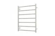 Radiant 12VRTR01 Low Voltage Round Bar Heated Towel Rail - 600 x 800mm - Brushed Satin Stainless Steel - Bottom Right/Top Left Wiring