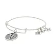 NEW Alex and Ani Initial V Bracelet Silver Toned Monogram Letter Adjustable Size