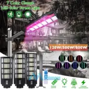 Colorful LED Solar Street Light Dusk-to-Dawn PIR Sensor 1200W Outdoor Road Lamp