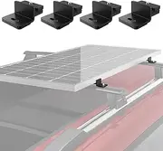 BougeRV Solar Panel Mounting Kit - Fits Auto Cross Bars with T-Track, Secure 100-200W Solar Panels, Heavy Duty Roof Rack Mounting Brackets