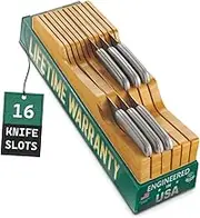 Bellemain 100% Pure Bamboo in Drawer Knife Block, Knife Organizer