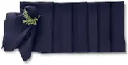 Solino Home Linen Indigo Navy Dinner Napkins 20 x 20 Inch - 100% Pure Linen Prewashed Sonoma Cloth Napkins Set of 6 - Handcrafted and Machine Washable