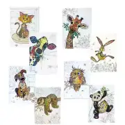 Bug Art Kooks A5 Hardcover Notebook 8 designs 192pg lined journal diary notepad