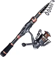 PLUSINNO Fishing Rod and Reel Combos, Bronze Warrior Toray 24-Ton Carbon Matrix