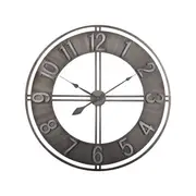 Salesbay 60cm Round Mute Wall Clock Metal Iron Vintage French Provincial Antique