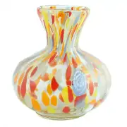 Murano Glass Vase Candle Holder Yellow Red Blue Orange Handmade Millefiori