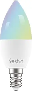 Smart LED WiFi Bulb FRESHIN E14 4.5W RGBCW LED Lamp Bulb Dimmable Light Bulb Color Changeable, Compatible with Alexa, Google Home No Hub Required （1 Pack, Candle