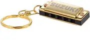 [Suzuki] Mini 5 Holes 10 Tone Harmonica Keychain Key of C Golden