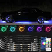 4x15.5" RGB LED Wheel Ring Rim Lights App bluetooth For Dodge Challenger Charger