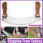 Kitchen Pizza Cutter Rocker Blade Slicer Herb Chopper Vegetable Baking Tool AU