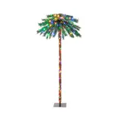 Costway 1.8m Christmas Tree Artificial Palm Tree Xmas Decorations LED Color Lights Indoor Holiday Home Decor