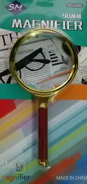 90mm Handheld Magnifier, Reading Magnifier Loupe Glasses with Rosewood