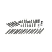 40 Pcs of Chicane Hex Torx & Spline Bits Set - 3/8" & 1/2" Dr Cr-V Bit Adaptor
