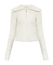 Leiko dribbled ribbon top White