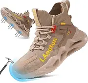 [LAoutun] Safety Trainers Men Womens Breathable Safety Shoes Steel Toe Cap Trainers Mens Safety Boots Lightweight Work Trainers Work Boots Construction Industrial Steel Toe Cap Boots