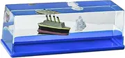 Ｓｉｍｈｏａ Cruise Ship Fluid Drifting Bottle, Unsinkable Cruise Ship Toy, Titanic Model,Liquid Wave Decoration, Unsinkable Boat in A Box, Style A