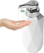 Automatic Hand Motion Liquid Resin Soap Dispenser USB Rechargeable, Waterproof Dish Soap Dispenser Countertop for Kitchen Bathroom Hotel, Liquid Type, White