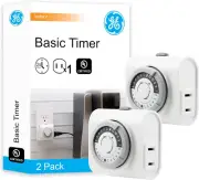 24-Hour Indoor Plug-In Outlet Timer, 1 Polarized Outlet, Timers for Electrical O