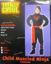 Child's Muscled Ninja Halloween Costume, Medium 5-7 NEW UNUSED