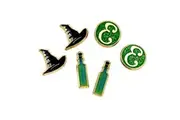 Wicked Elphaba Stud Earrings Set (Green/Black/White) (One Size)